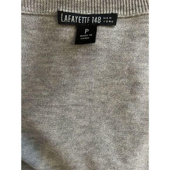 Lafayette 148 Womens Open Cardigan Waterfall Hem Long Sleeve Heather Gray Size S - Picture 5 of 6